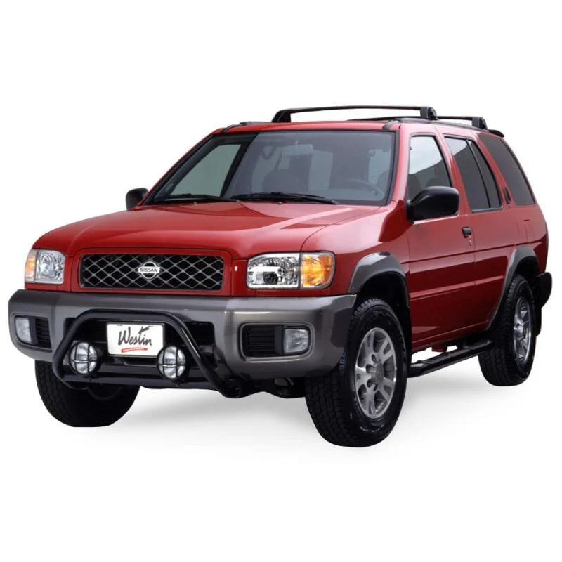 Westin 1999.5-2004 Nissan/Infiniti Pathfinder/QX4 Safari Light Bar Mount Kit - Black - Installation View
