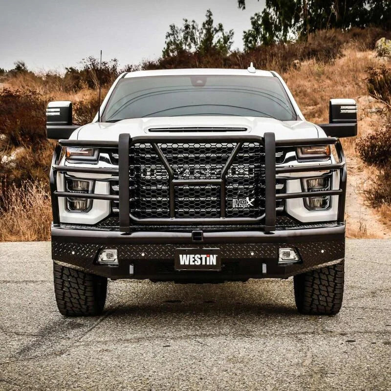 Westin 20-21 Chevrolet 2500/3500 HDX Bandit Front Bumper - Black - Back View