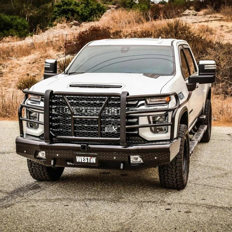 Westin 20-21 Chevrolet 2500/3500 HDX Bandit Front Bumper - Black - Installation View