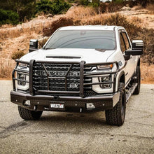 Load image into Gallery viewer, Westin 20-21 Chevrolet 2500/3500 HDX Bandit Front Bumper - Black - Installation View