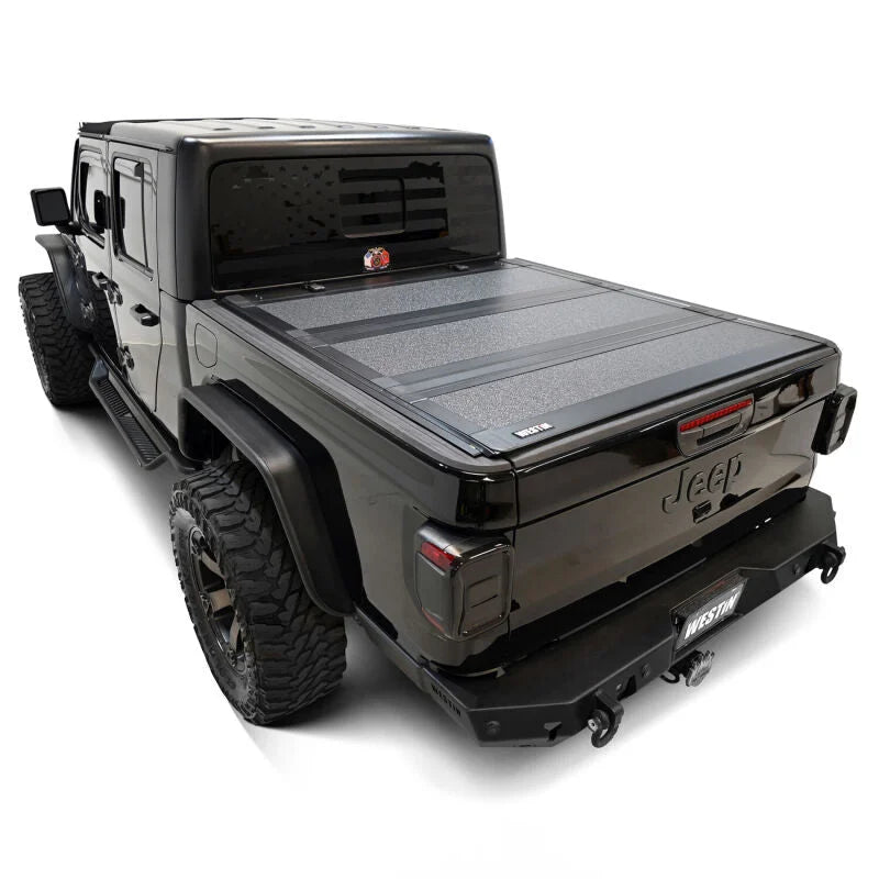 Westin 20-22 Jeep Gladiator JT 4WD 5ft. Bed Hard Tri-Fold Tonneau Cover - Black - Additional View 12