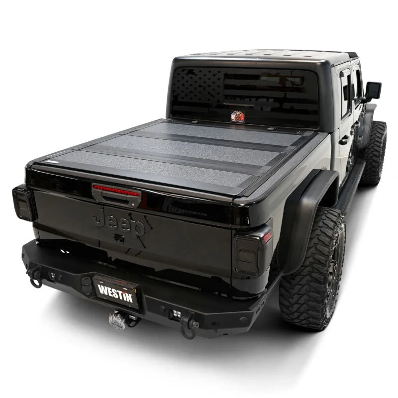 Westin 20-22 Jeep Gladiator JT 4WD 5ft. Bed Hard Tri-Fold Tonneau Cover - Black - Additional View 14