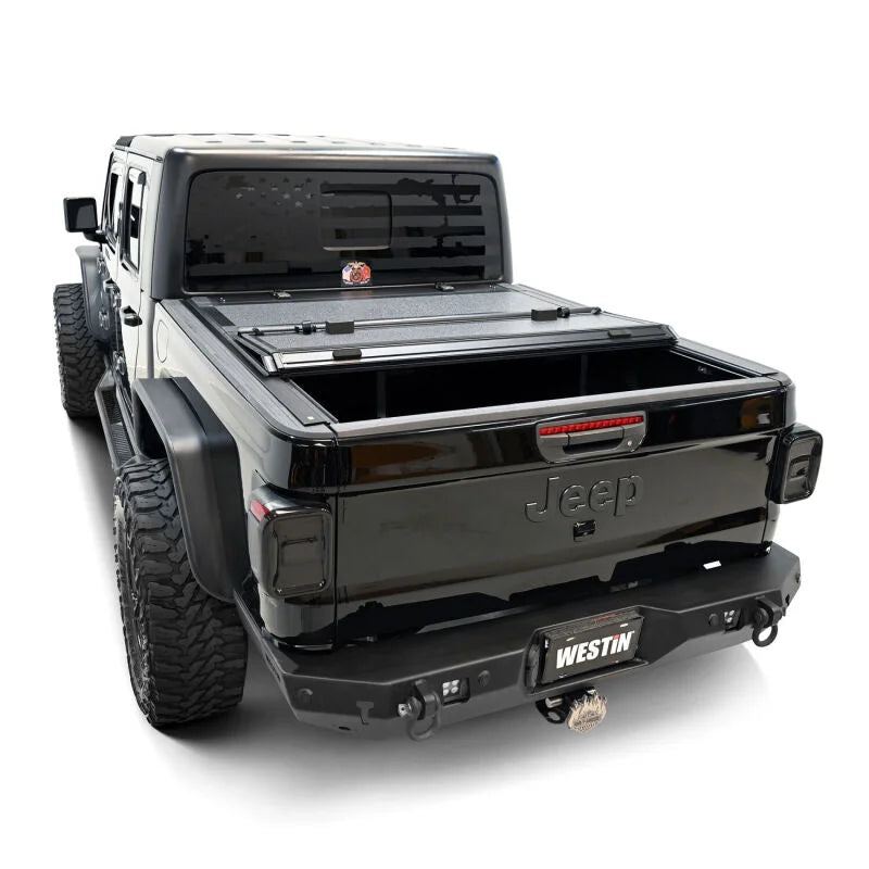 Westin 20-22 Jeep Gladiator JT 4WD 5ft. Bed Hard Tri-Fold Tonneau Cover - Black - Additional View 16