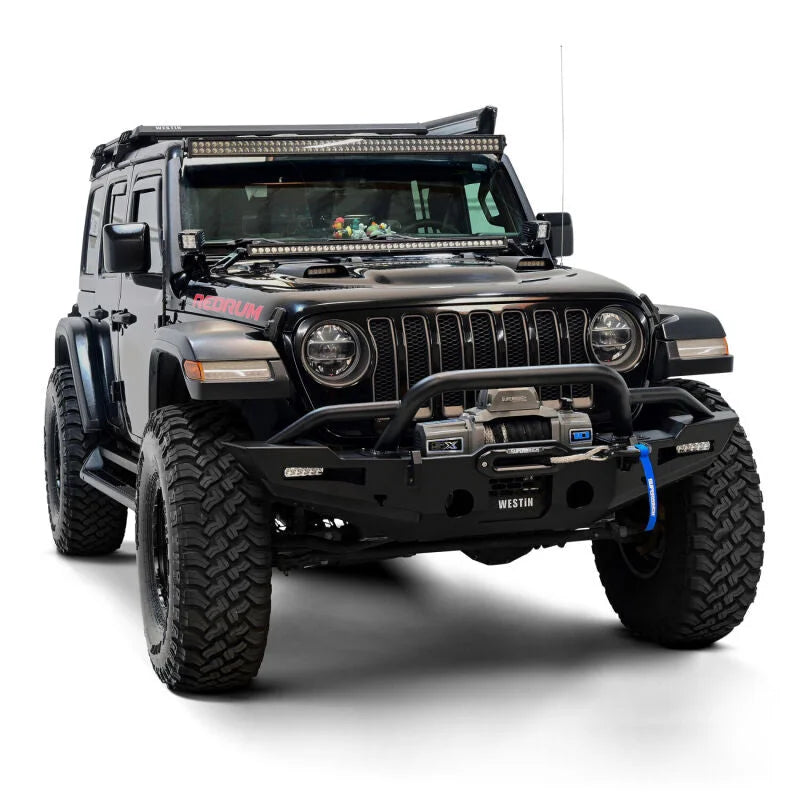 Westin 20-25 Jeep Gladiator / 18-25 Wrangler JL XTS Front Bumper - Tex. Blk - Side View