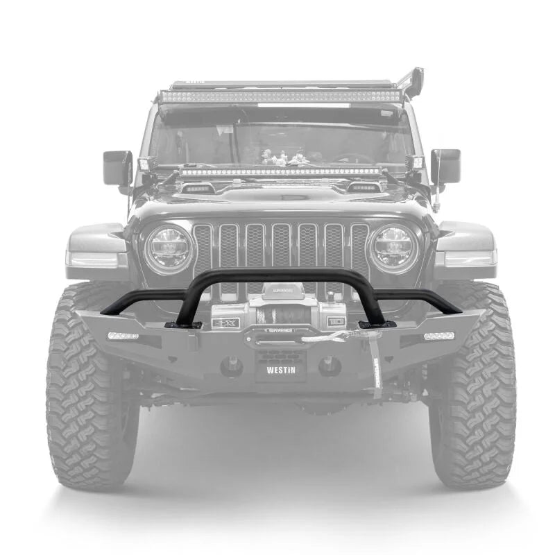 Westin 20-25 Jeep Gladiator / 18-25 Wrangler JL XTS Round Bull Bar - Tex. Blk - Back View
