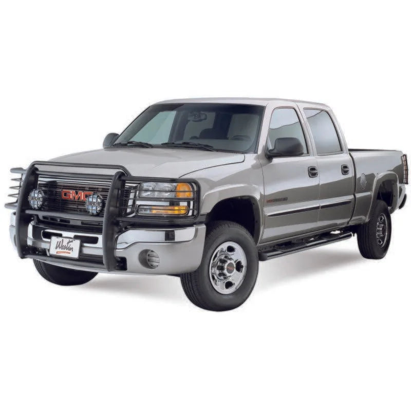 Westin 2004-2013 Chevy Silverado 1500 Crew Cab Premier Oval Nerf Step Bar Mount Kit - Black - Installation View