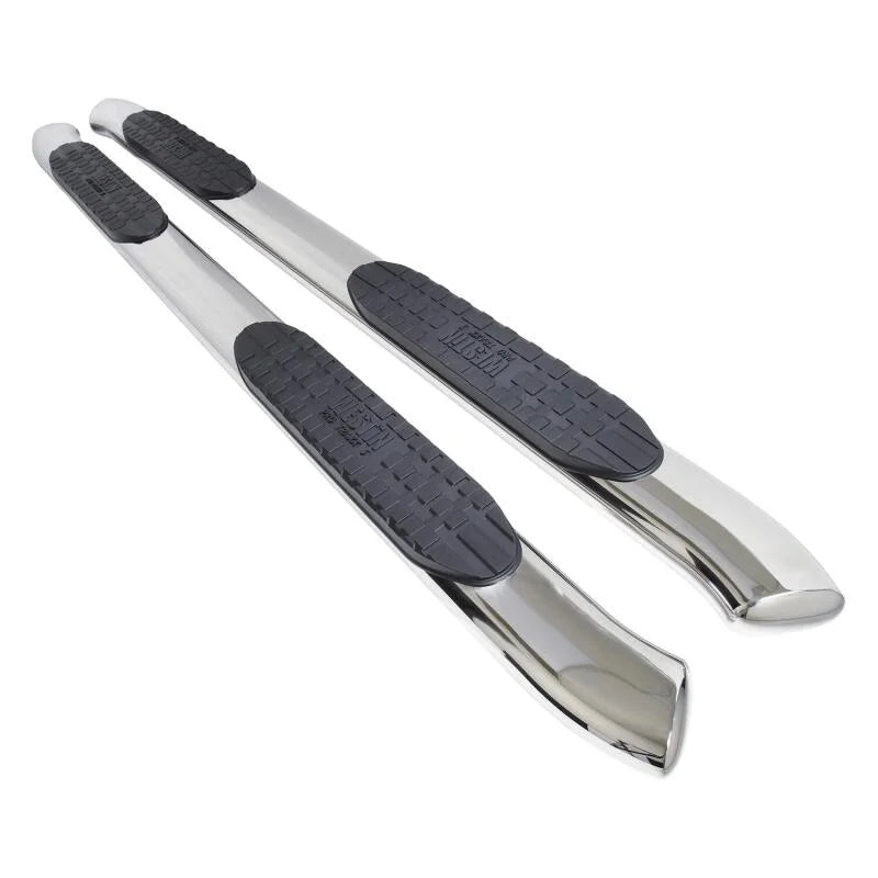 Westin 2005-2017 Toyota Tacoma Double Cab PRO TRAXX 5 Oval Nerf Step Bars - SS - Back View
