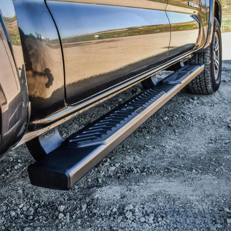 Westin 2005-2018 Toyota Tacoma Double Cab R5 Nerf Step Bars - Black - Side View
