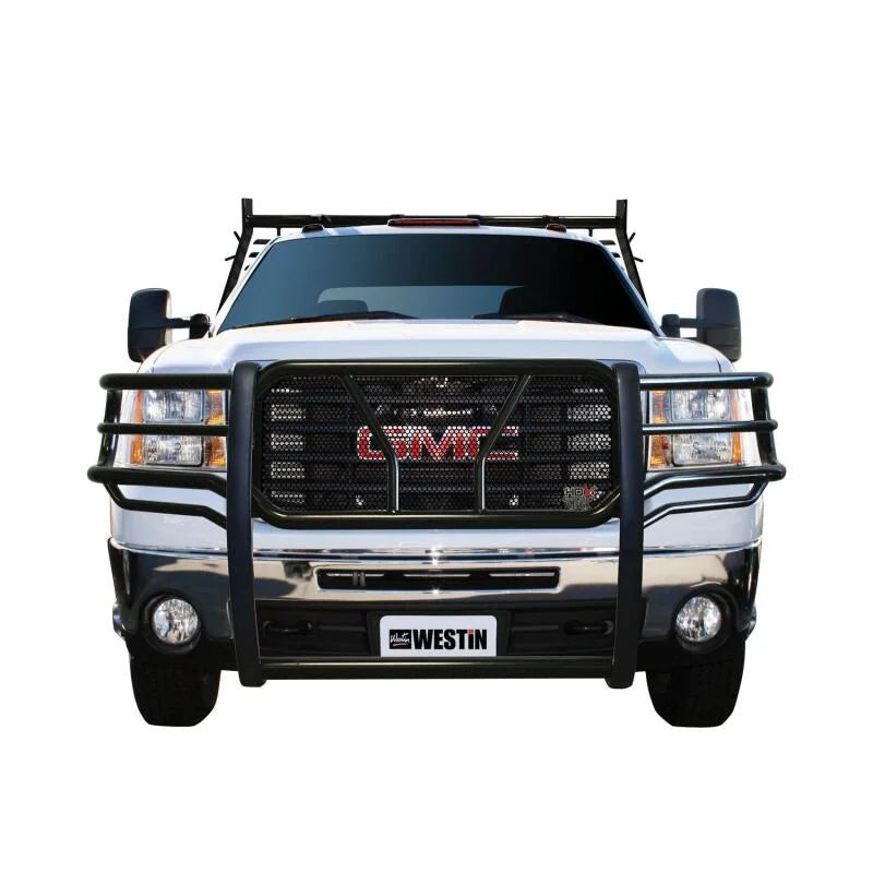 Westin 2007-2010 Chevrolet Silverado 25/3500HD HDX Grille Guard - Black - Installation View
