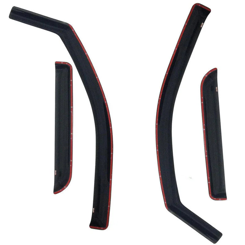 Westin 2007-2014 Chevy Silverado 2500/3500 Extended Cab Wade In-Channel Wind Deflector 4pc - Smoke - Side View