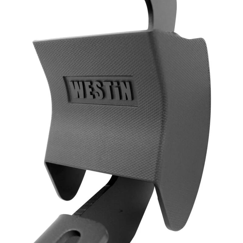 Westin 2007-2018 Chevy Silverado Ext/Dbl Cab R7 Nerf Step Bars - Black - Installation View