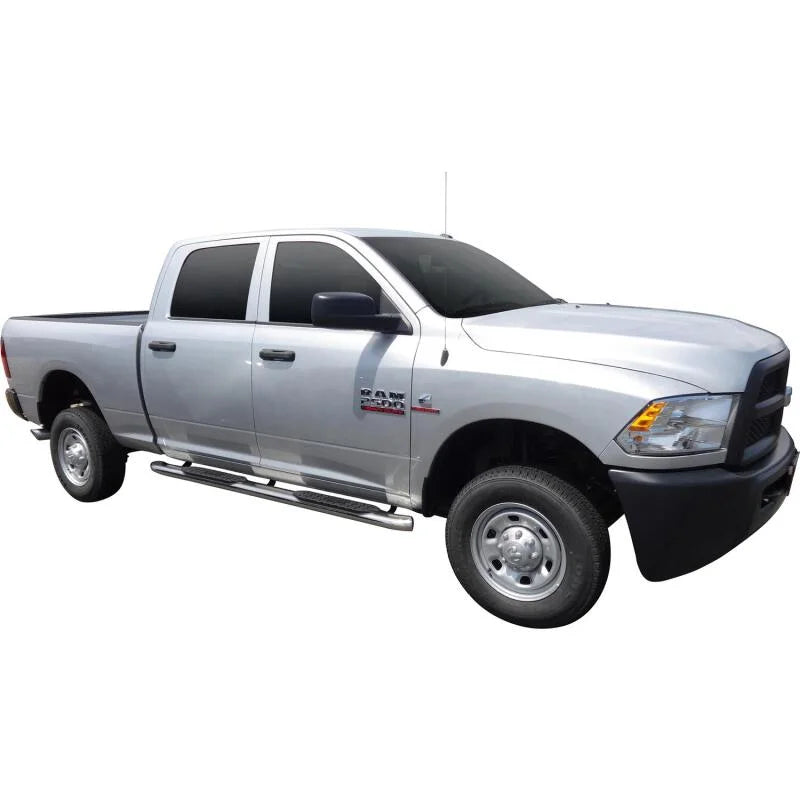 Westin 2009-2018 Dodge/Ram 1500/2500/3500 Crew Cab PRO TRAXX 5 Oval Nerf Step Bars - SS - Back View