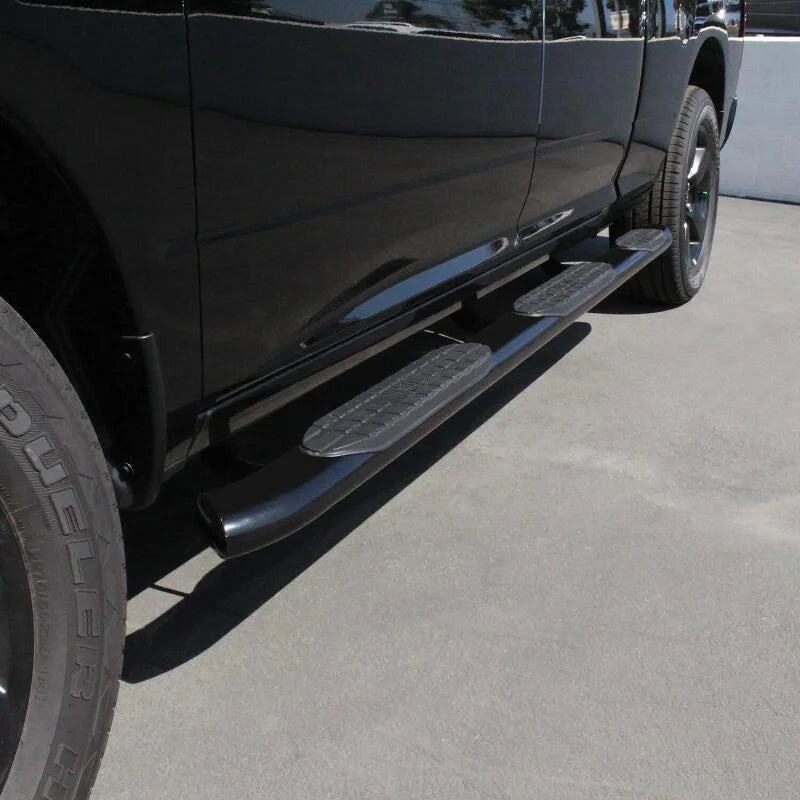 Westin 2009-2018 Ram/Dodge 1500 Quad Cab (6.5 ft Bed) PRO TRAXX 5 WTW Oval Nerf Step Bars - Black - Back View