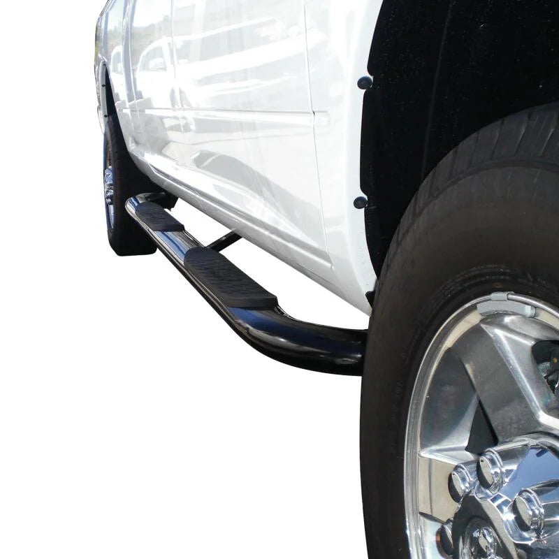 Westin 2010-2018 Dodge/Ram 25/3500 Mega Cab Platinum 4 Oval Nerf Step Bars - Black - Side View