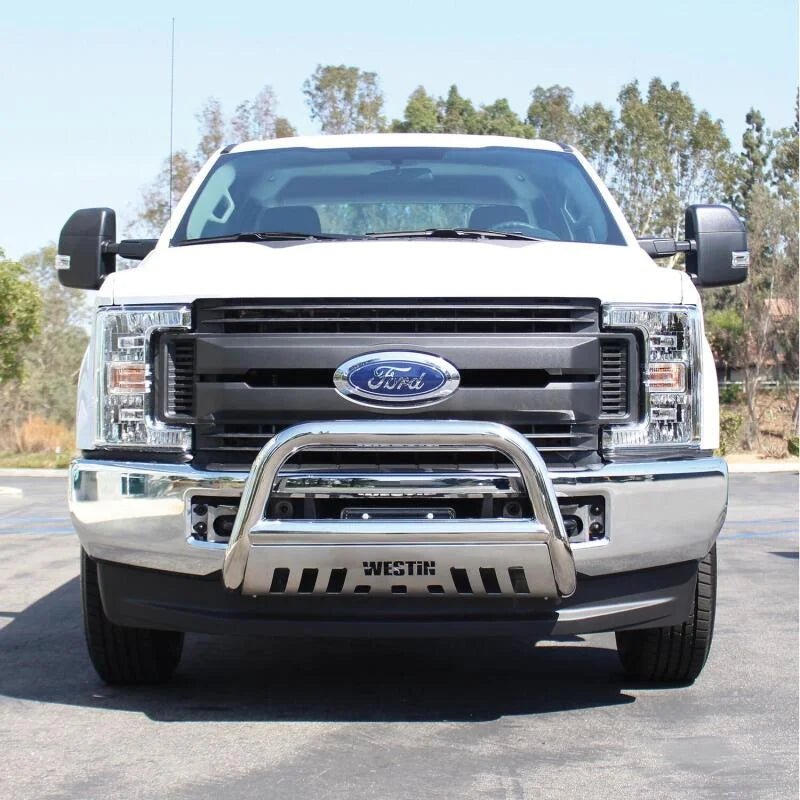 Westin 2011-2016 Ford F-250/350/450/550 Super Duty E-Series Bull Bar - SS - Back View
