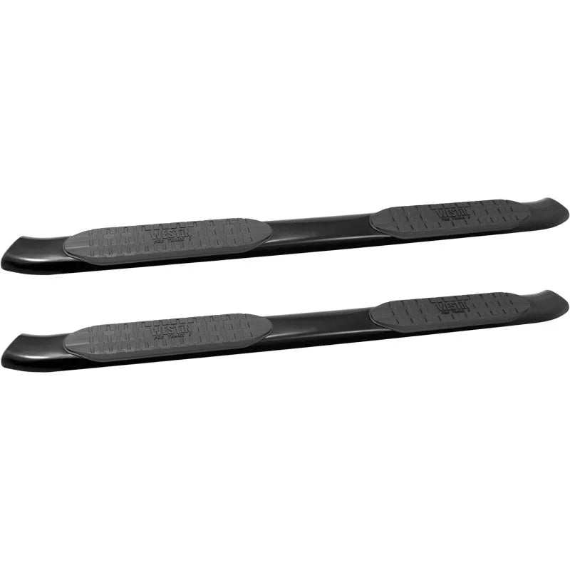 Westin 2014-2018 Chevrolet/GMC Silverado Sierra 1500 Dbl Cab PRO TRAXX 5 Oval Nerf Step Bars - Black - Main Product View