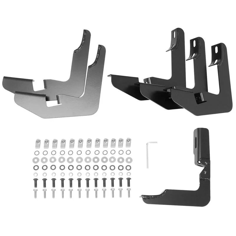 Westin 2014-2018 Chevrolet/GMC Silverado Sierra 1500 Dbl Cab PRO TRAXX 5 Oval Nerf Step Bars - Black - Installation View