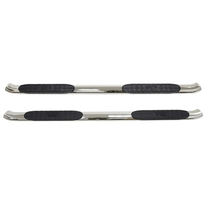 Westin 2014-2018 Chevy Silverado 1500 Crew Cab PRO TRAXX 4 Oval Nerf Step Bars - SS - Side View