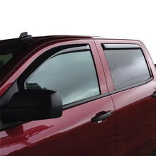 Load image into Gallery viewer, Westin 2014-2018 Chevy Silverado 1500 Crew Cab Wade In-Channel Wind Deflector 4pc - Smoke - Installation View