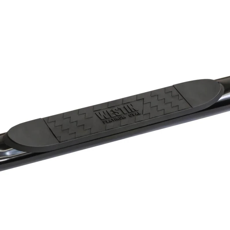 Westin 2014-2018 Chevy Silverado 1500 Dbl Cab (Body Mount) Platinum 4 Oval Nerf Step Bars - Black - Back View