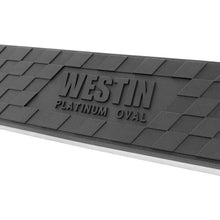 Load image into Gallery viewer, Westin 2014-2018 Chevy Silverado 1500 Dbl Cab (Body Mount) Platinum 4 Oval Nerf Step Bars - SS - Installation View