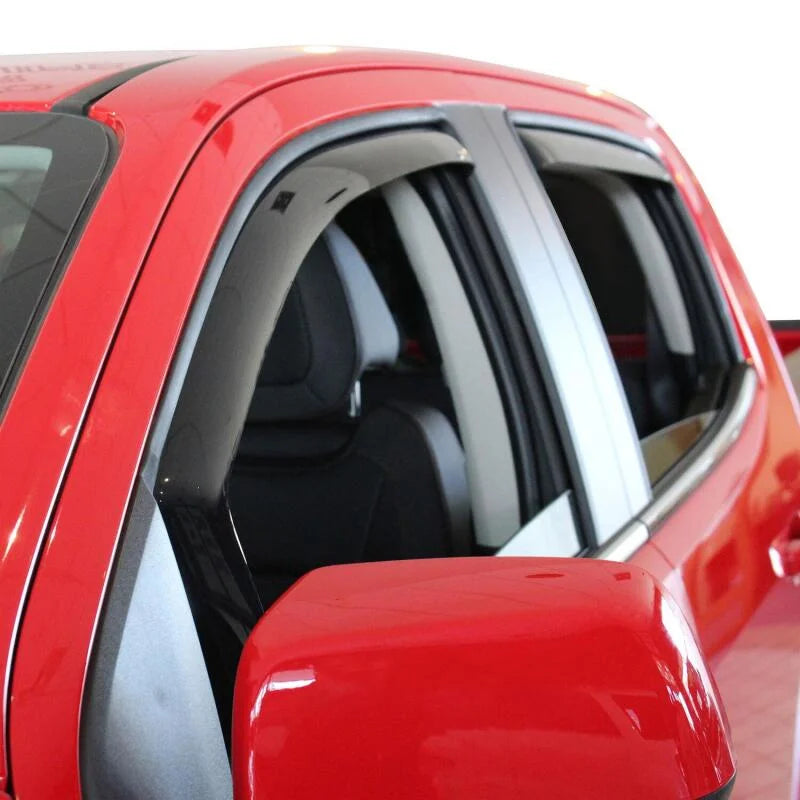 Westin 2015-2018 Chevrolet/GMC Colorado/Canyon Crew Cab Wade In-Channel Wind Deflector 4pc - Smoke - Side View