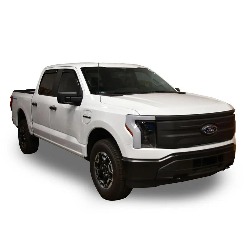 Westin 2015-2018 Ford F-150 SuperCrew Wade In-Channel Wind Deflector 4pc - Smoke - Back View