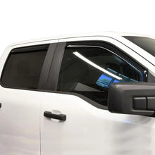 Load image into Gallery viewer, Westin 2015-2018 Ford F-150 SuperCrew Wade In-Channel Wind Deflector 4pc - Smoke - Installation View