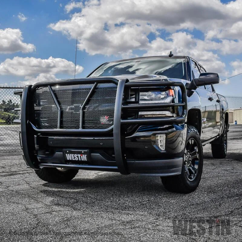 Westin 2016-2018 Chevrolet Silverado 1500 HDX Grille Guard - Black - Back View