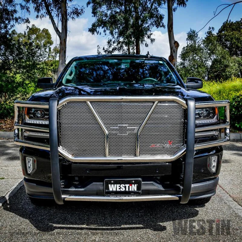 Westin 2016-2018 Chevrolet Silverado 1500 HDX Grille Guard - SS - Back View