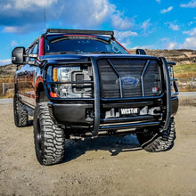Load image into Gallery viewer, Westin 2017-2018 Ford F-250/350 HDX Grille Guard - Black - Installation View