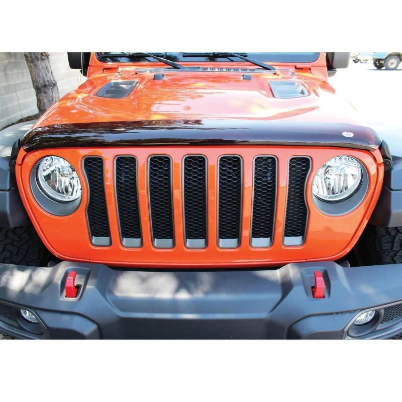 Westin 2018 Jeep Wrangler JL Wade Platinum Bug Shield - Smoke - Side View