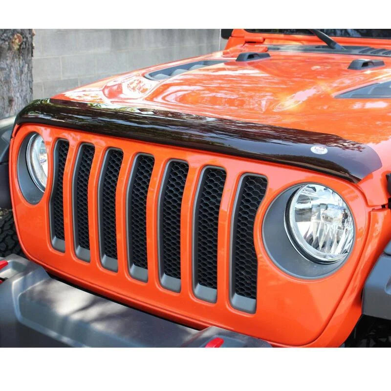 Westin 2018 Jeep Wrangler JL Wade Platinum Bug Shield - Smoke - Installation View