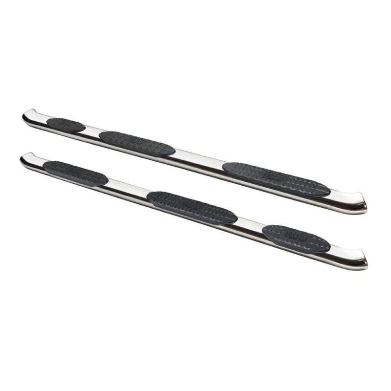 Westin 2019 Chevrolet Silverado Crew Cab PRO TRAXX 5 W2W Oval Nerf Step Bars - Stainless Steel - Side View
