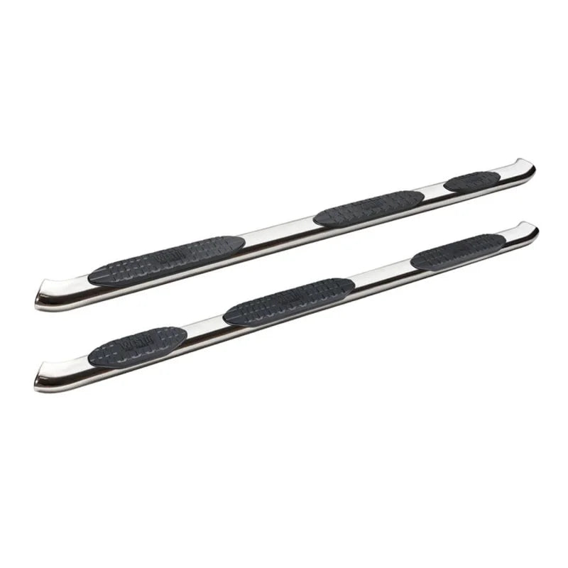 Westin 2019 Chevrolet Silverado Double Cab PRO TRAXX 5 W2W Oval Nerf Step Bars - Stainless Steel - Main Product View