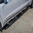 Load image into Gallery viewer, Westin 2019 Chevrolet Silverado Double Cab w/ 6.5in Bed PRO TRAXX 5 W2W Oval Nerf Step Bars - Black - Back View