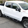 Load image into Gallery viewer, Westin 2019 Chevrolet Silverado/Sierra 1500 (5.5ft) Drop Wheel to Wheel Nerf Step Bars - Txt Black - Installation View