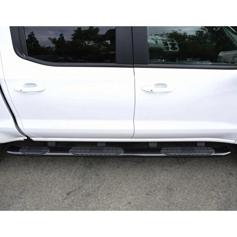 Westin 2019 Chevrolet Silverado/Sierra 1500 CC (5.5ft) PRO TRAXX 5 WTW Oval Nerf Step Bars - Black - Side View