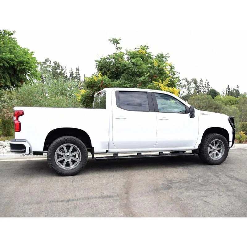 Westin 2019 Chevrolet Silverado/Sierra 1500 CC (5.5ft) PRO TRAXX 5 WTW Oval Nerf Step Bars - Black - Installation View