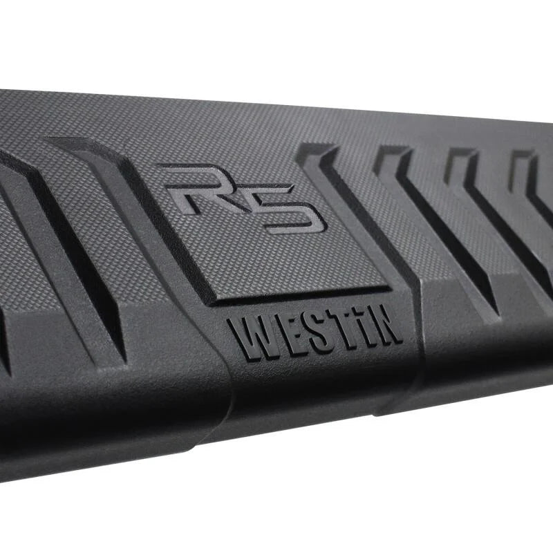 Westin 2019 Chevrolet Silverado/Sierra 1500 Crew Cab (6.5ft) R5 Modular Nerf Step Bars - Polished SS - Back View