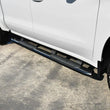 Load image into Gallery viewer, Westin 2019 Chevrolet Silverado/Sierra 1500 Crew Cab Non LD PRO TRAXX 5 Oval Nerf Step Bars - Black - Back View
