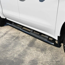 Load image into Gallery viewer, Westin 2019 Chevrolet Silverado/Sierra 1500 Crew Cab Non LD PRO TRAXX 5 Oval Nerf Step Bars - Black - Back View