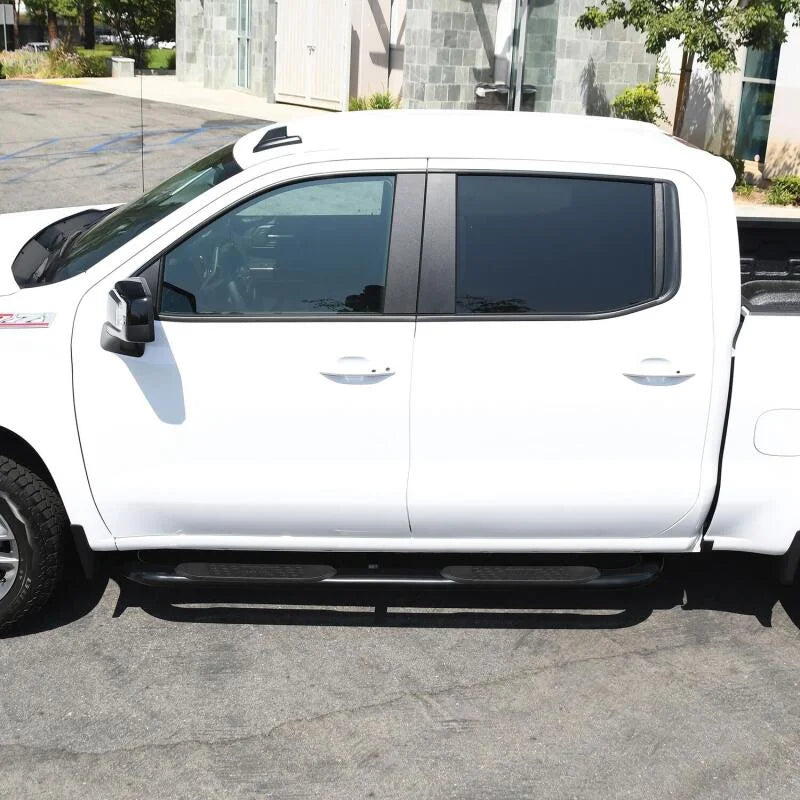Westin 2019 Chevrolet Silverado/Sierra 1500 Crew Cab Platinum 4 Oval Nerf Step Bars - Black - Back View