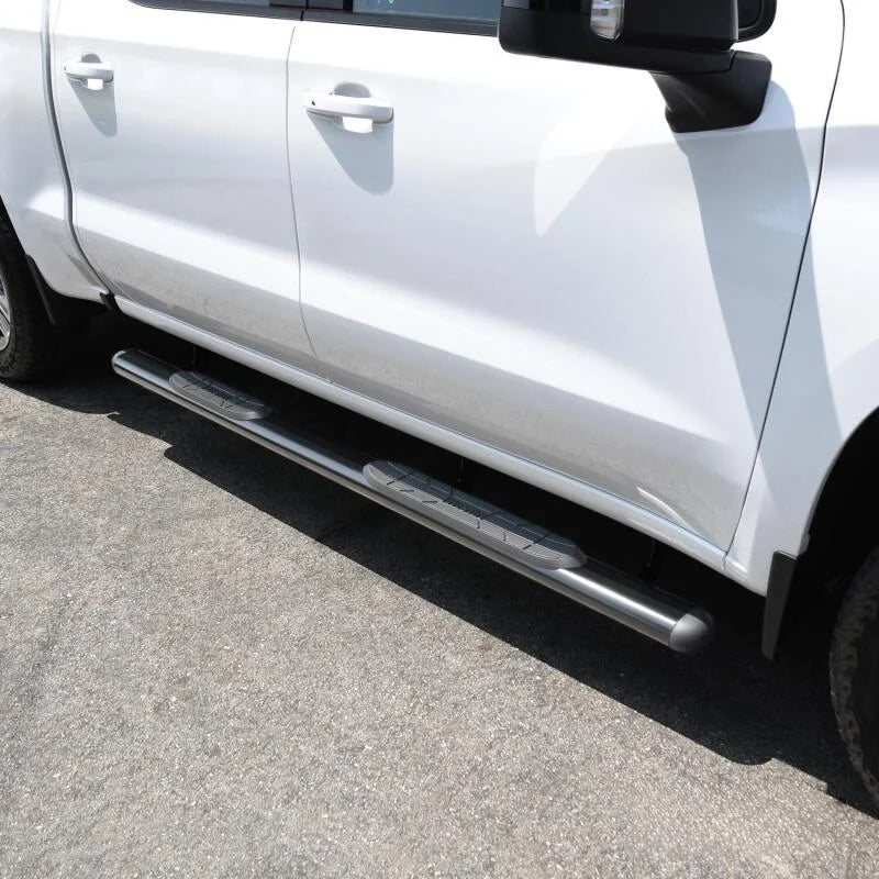 Westin 2019 Chevrolet Silverado/Sierra 1500 Double/CC Premier Oval Nerf Step Bar Mount Kit - Black - Installation View