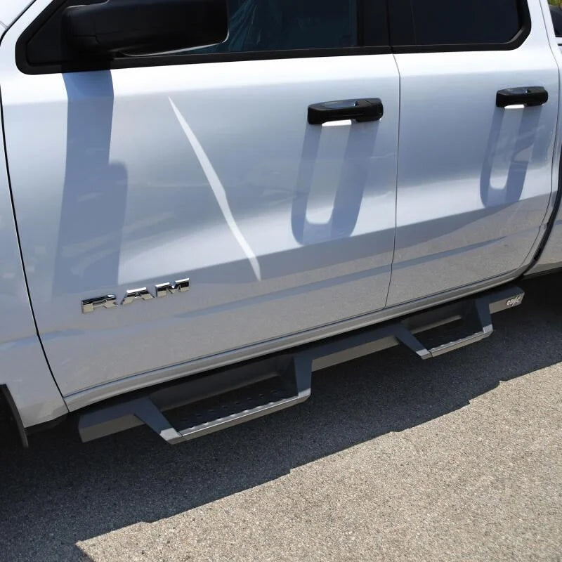 Westin 2019 Ram 1500 Quad Cab Drop Nerf Step Bars - Textured Black - Back View