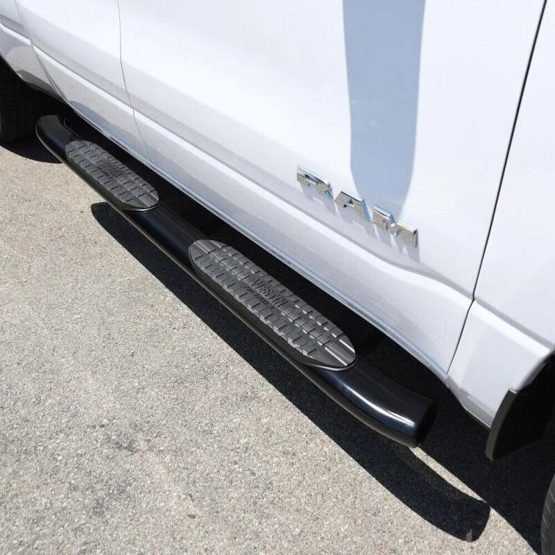 Westin 2019 Ram 1500 Quad Cab (Excl Classic) PRO TRAXX 5 Oval Nerf Step Bars - Black - Side View