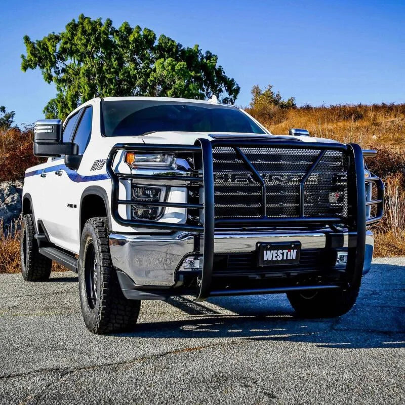Westin 2020 Chevrolet Silverado 2500/3500 HDX Grille Guard - Black - Installation View