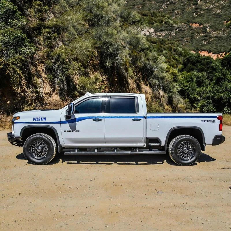 Westin 2020 Chevy Silverado 2500 Crew Cab (6.5ft Bed) R5 M-Series XD W2W Nerf Bars - Textured Black - Side View