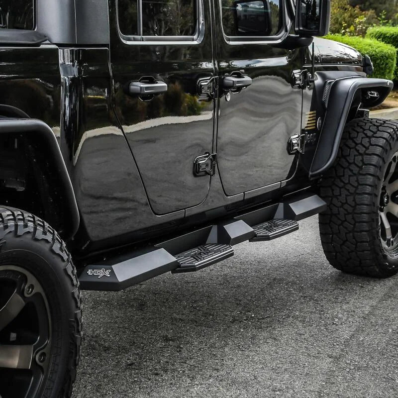 Westin 2020 Jeep Gladiator HDX Xtreme Nerf Step Bars - Textured Black - Back View