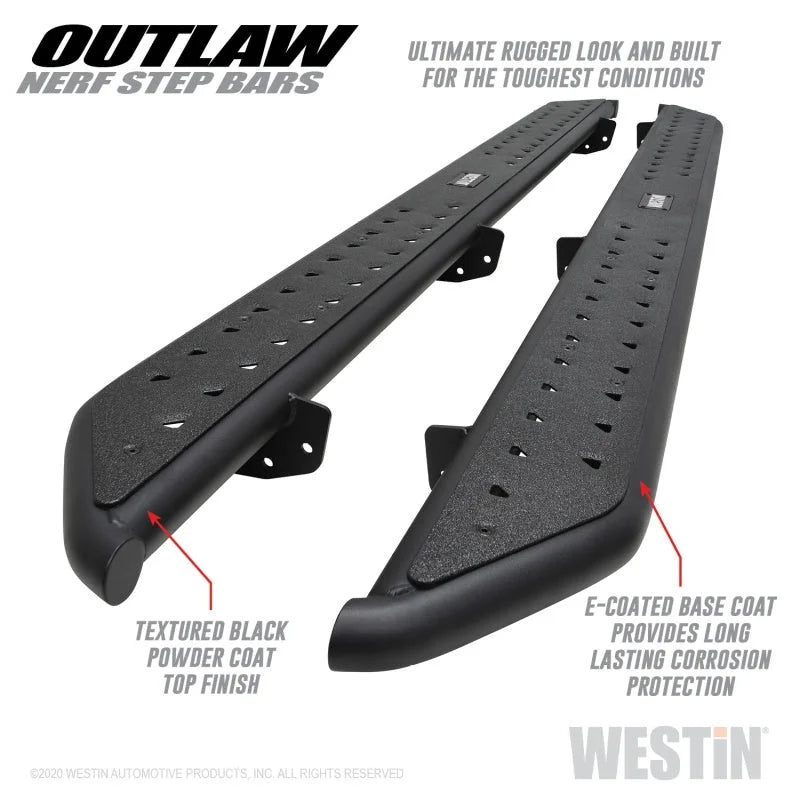 Westin 2020 Jeep Gladiator Outlaw Nerf Step Bars - Textured Black - Main Product View